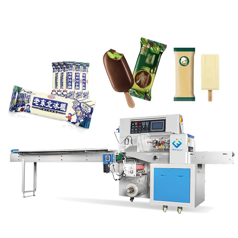 Promotionice lolly bar popsicle stick cream packing machine ice cube automatic packing machinery