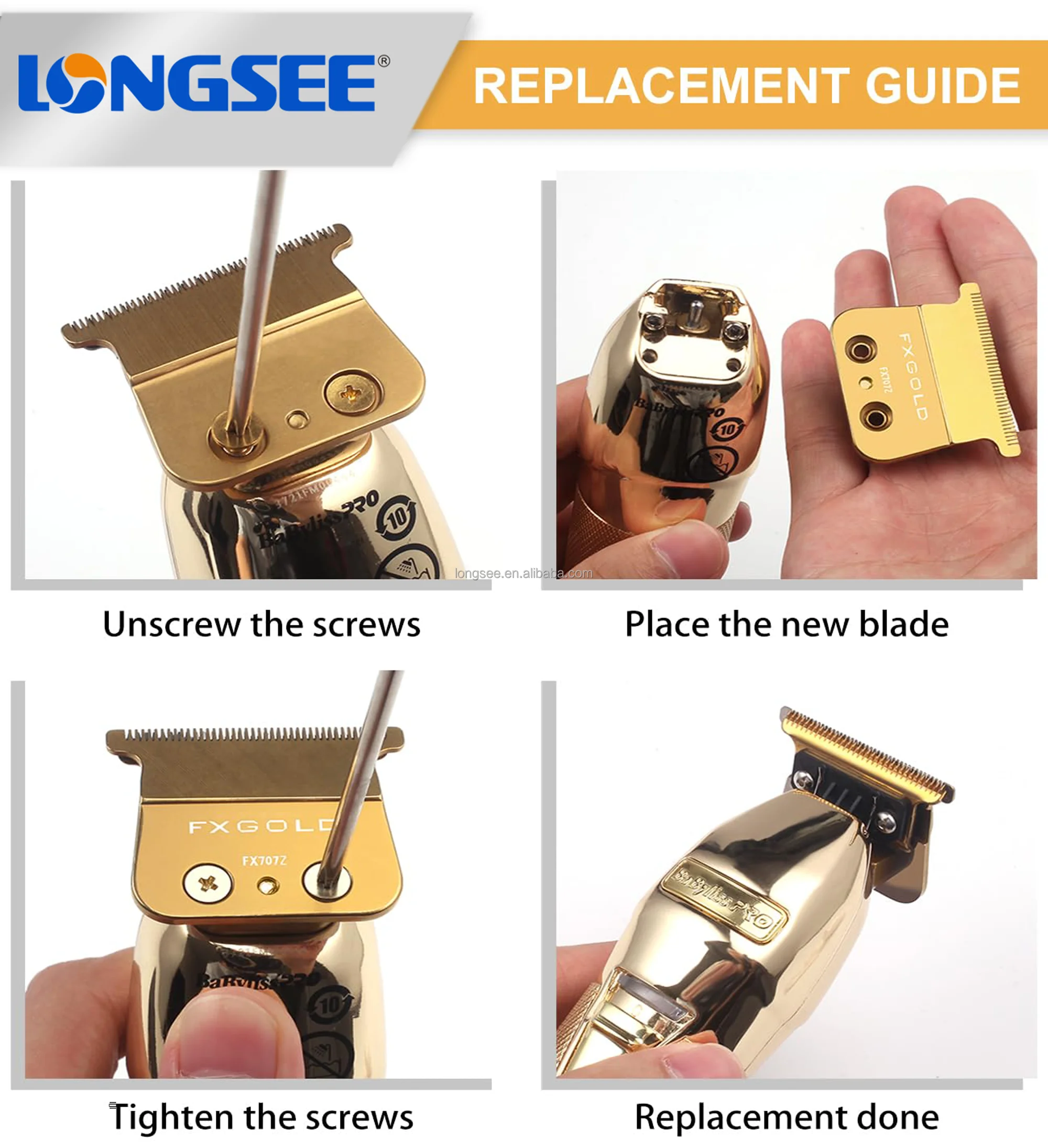 Hot sale T-blade Barber Professional FX707 replacement Hair clipper trimmer blades Cutter For babyliss FX787 FX780 FX726