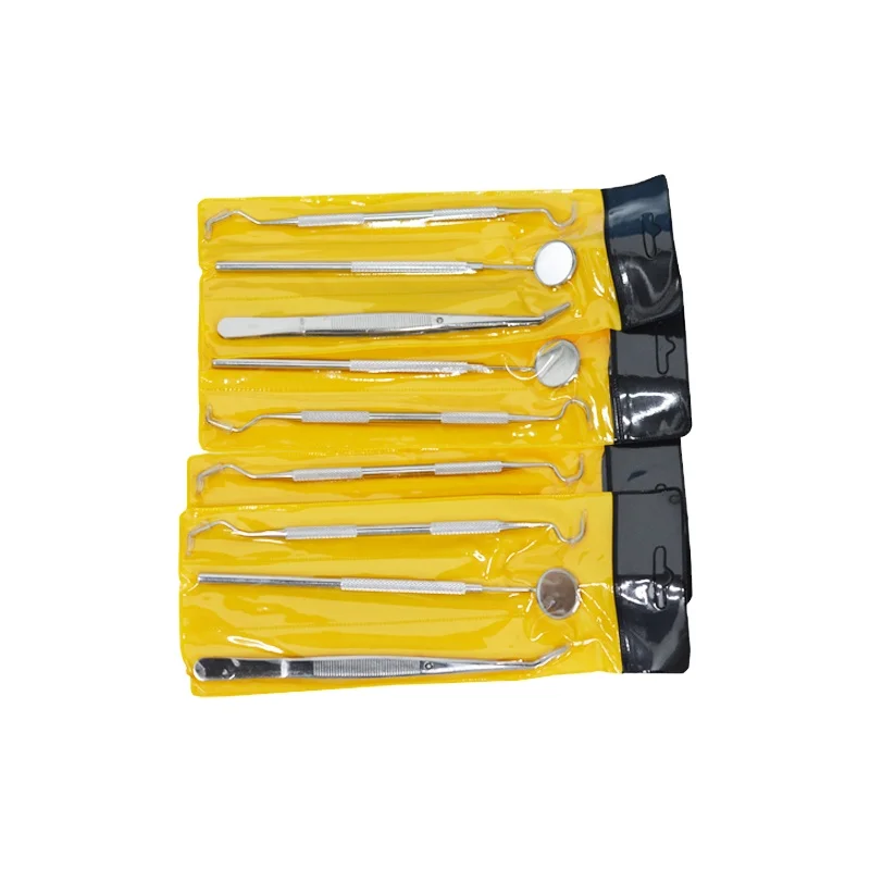 Medical Grade Stainless Steel  Dental Tools Dental Mirror PVC Bag 3 pieces