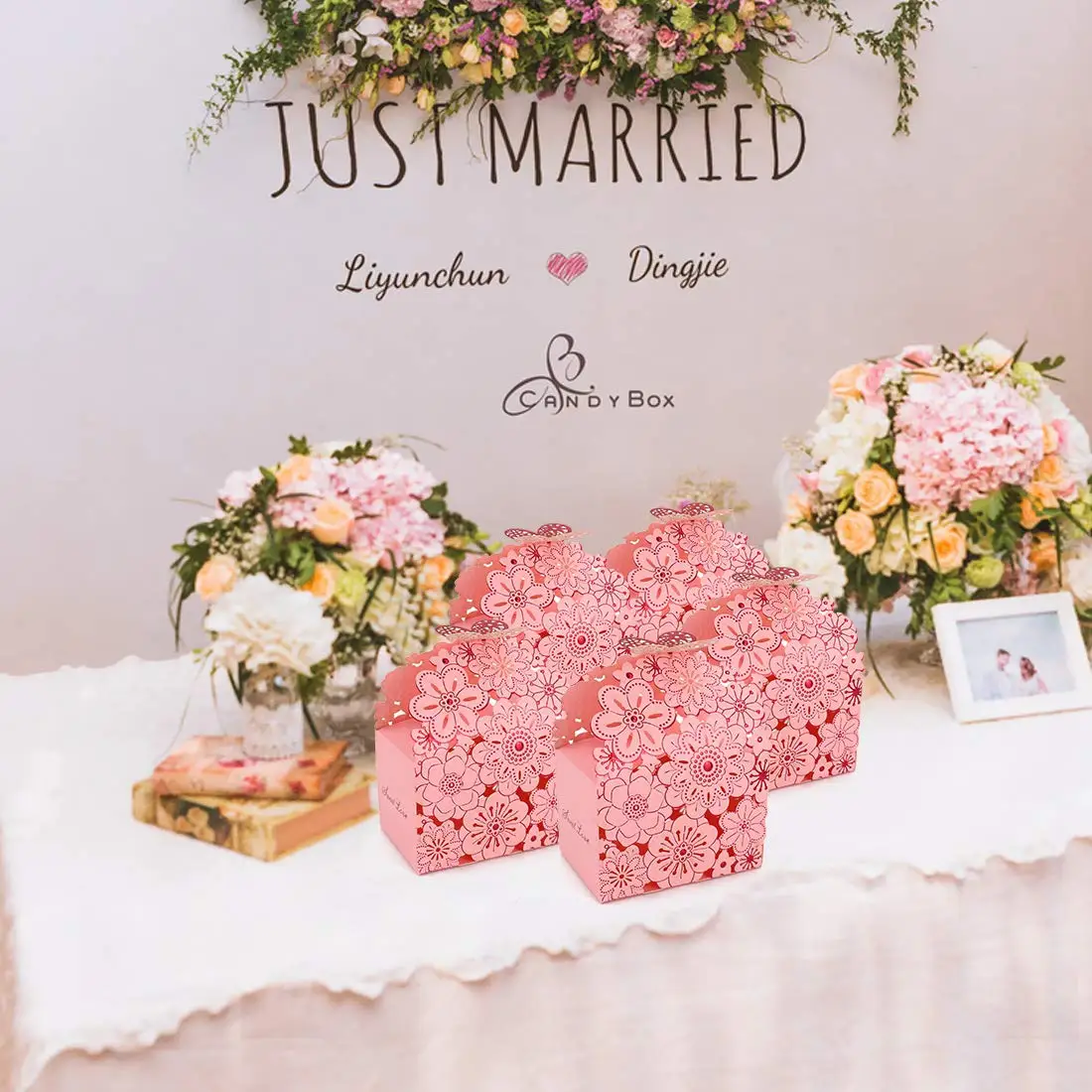 Flower Butterfly Hollow Candy Box Cookie Gift Boxes Romantic Wedding Favors Cute Chocolate Box for Wedding Bridal Birthday Party