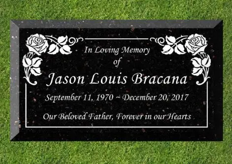 Bespke Sandblasting Engraving Grey Granite Upright Headstone Gravestone Monument