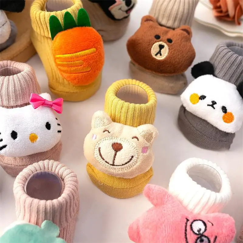  Новые детские чулки для кукол 3D модные милые Мультяшные куклы с животными мягкие дышащие хлопковые нескользящие