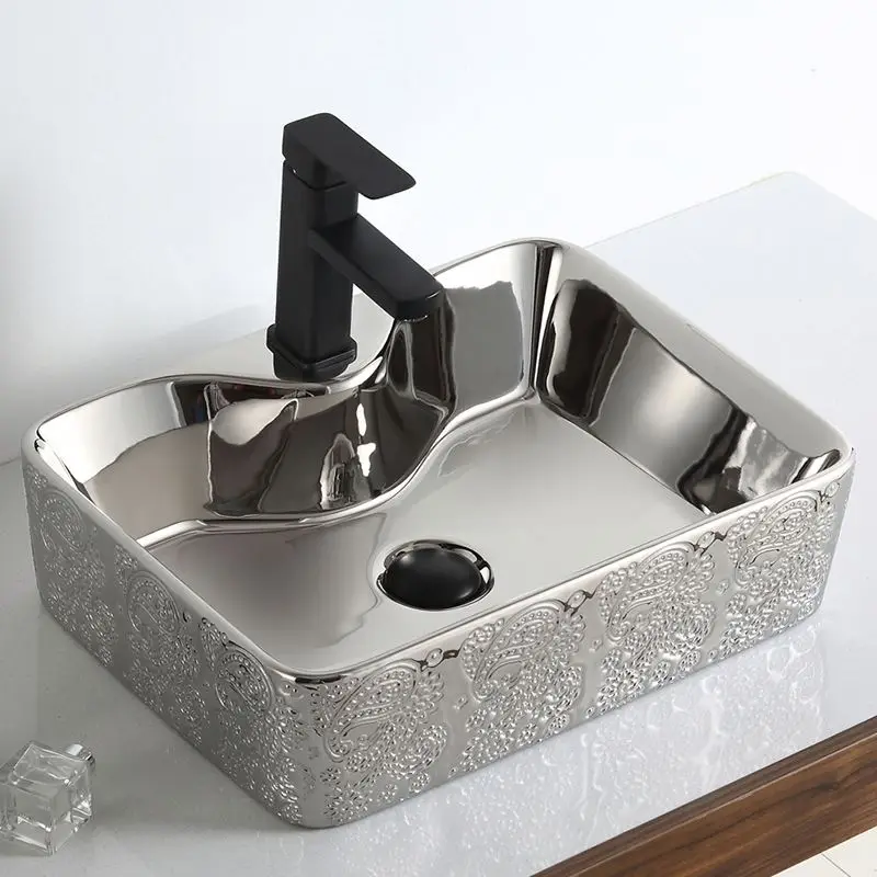 Innovative luxury sanitary ware ceramic handmade design bathroom sink porcelain oval wash art basin