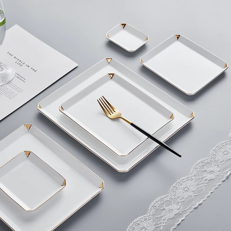 Unique white ceramic dinnerware set tableware for airplane serving