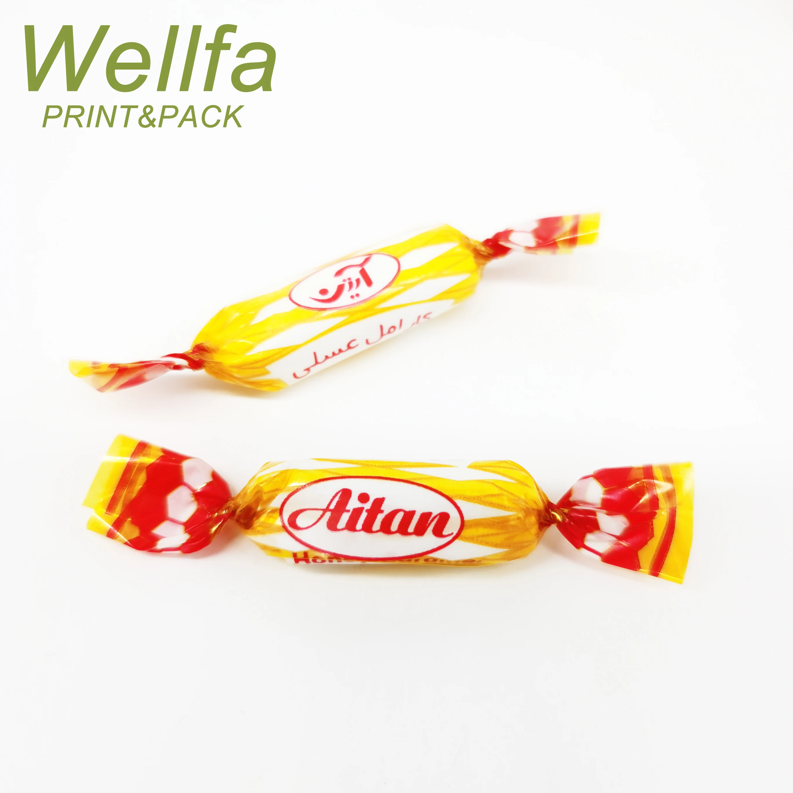 Custom Printed Soft Moisture Proof Plastic PET Candy Chocolate Wrapper Rolls Toffee Candy Twist Packaging Film