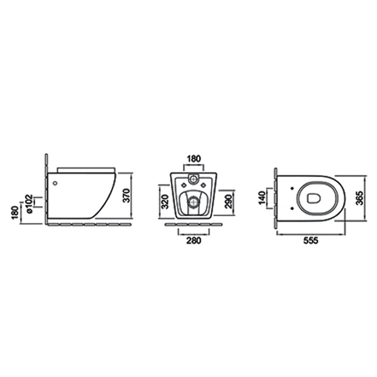 Sanitary Wares Australia Wels Wall Hung Toilet Rimless