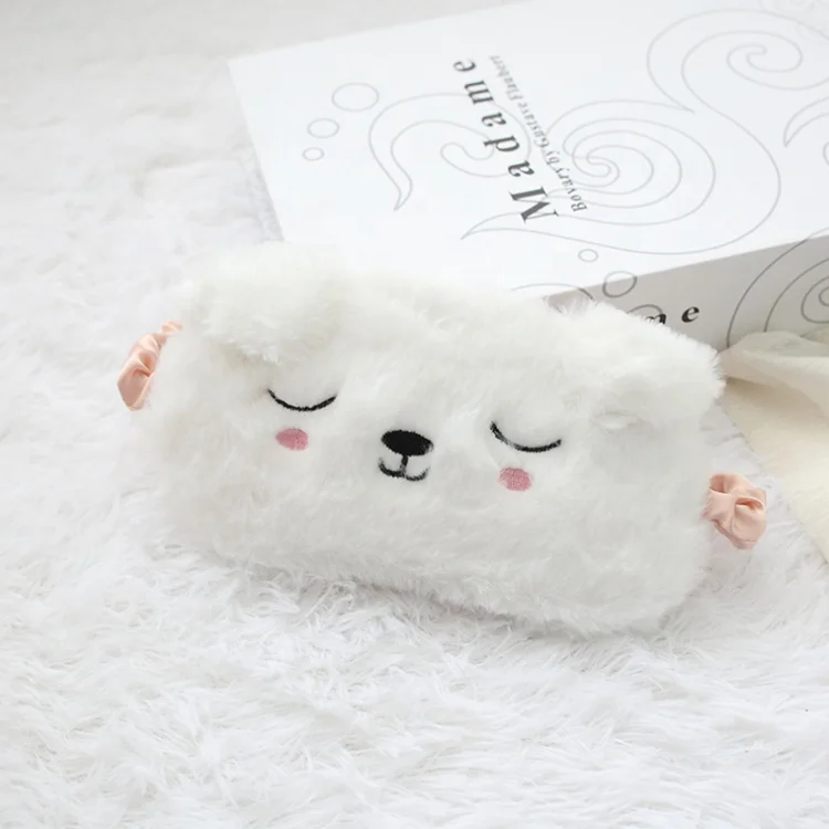 Super comfortable fabric plush eye mask for sleeping bear bunny stuffed animal eyeshade cute plush patch toy