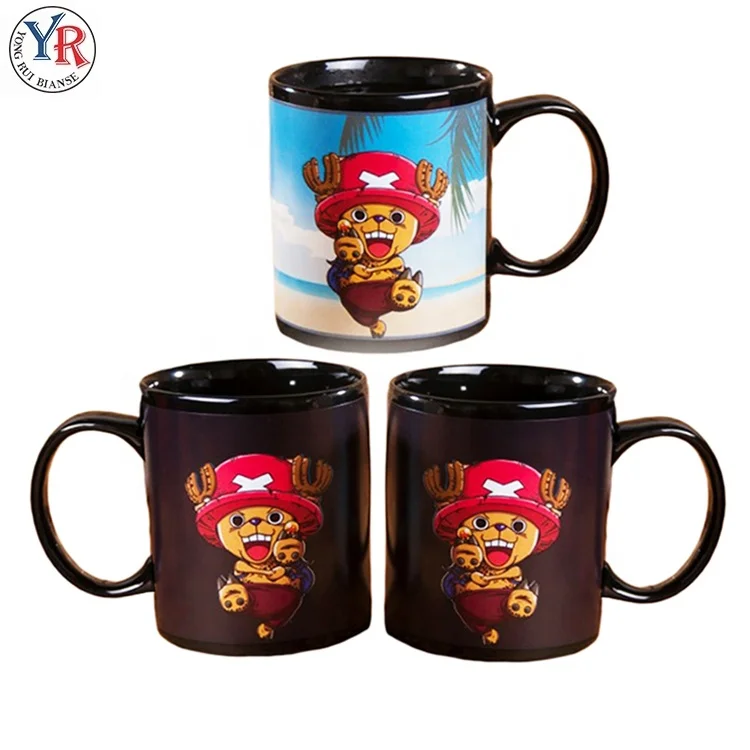 Пользовательский логотип, забавная меняющая цвет керамическая кружка, печать фото, драконий жемчуг, 3d кофейная чашка