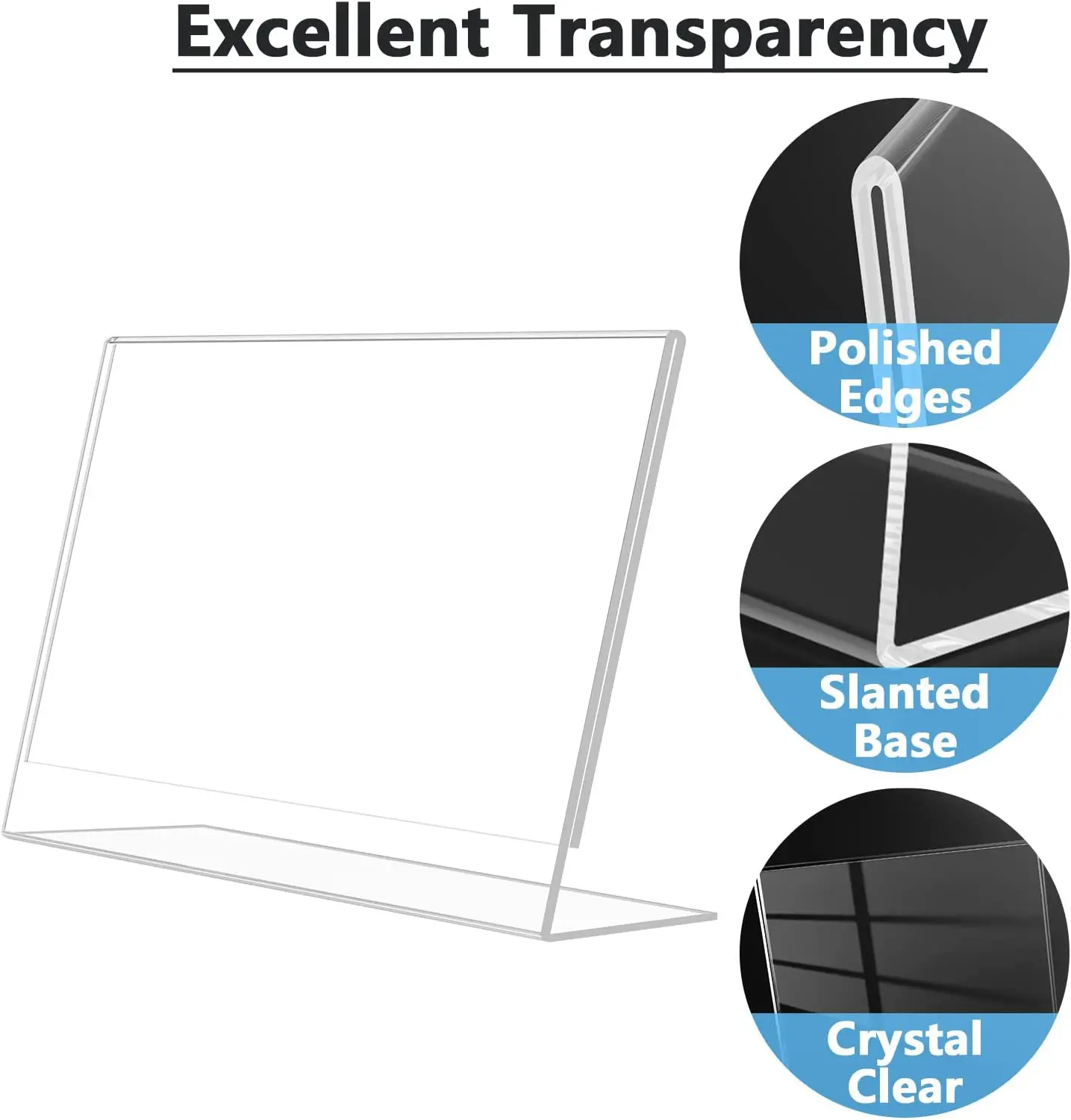 Acrylic Sign Holder Plastic Sign Holder Plastic Paper Holder With Vertical Slanted Back Clear Picture Photo Frames Display Stand