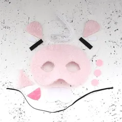 Cute Halloween DIY Fabric Cartoon Animals Masks with LED Lion Fox Raccoon Pink Panther Panda Rooster Unicorn DIY Masks for Kids