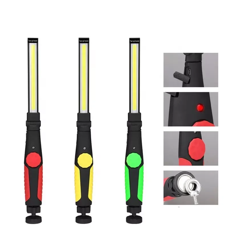 USB Rechargeable Foldable COB LED Wide Beam Stepless Dimmable Work Torch Portable Waterproof Work Light With Magnet Work Light