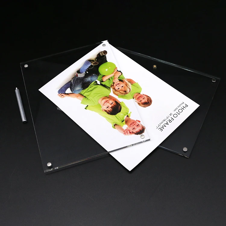 
Manufacturer promotion double sided acrylic photo frame with magnets 