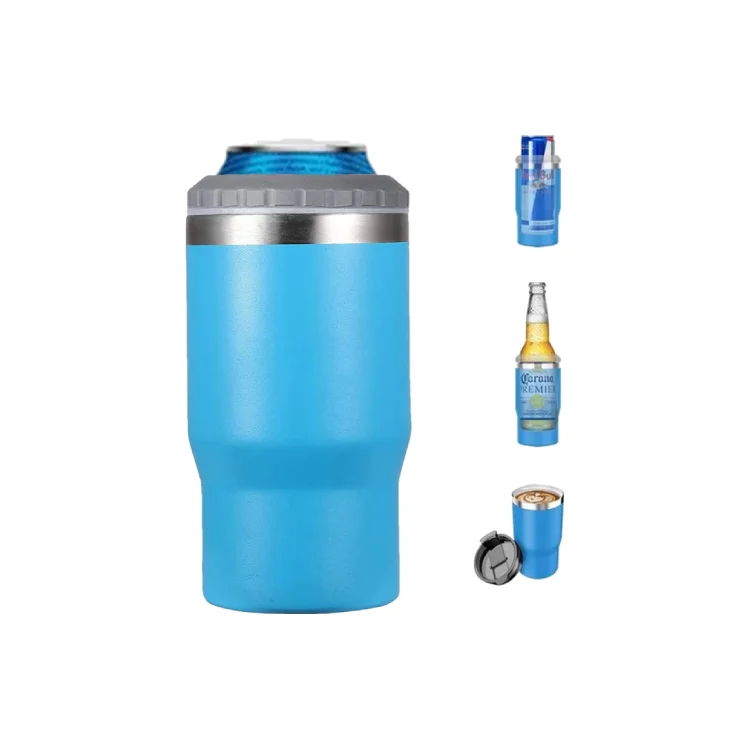 Two Types Mug 4 in 1 insulated 14oz Double wall Thermocooler Travel Mug Holder Keeping Your Drinks Cold For Party