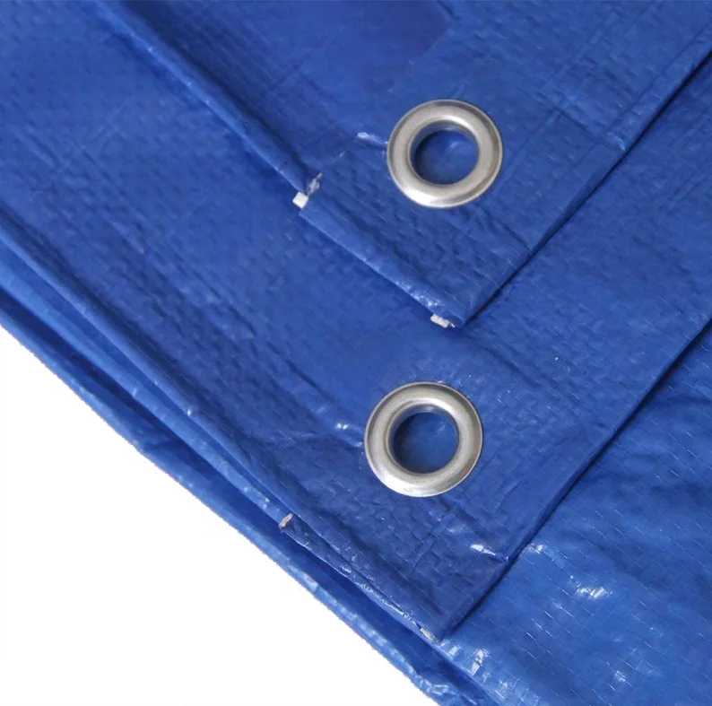 Blue Tarpaulin Pe Tarpaulin Sheet Waterproof Orange Blue Poly Tarpaulin / PE Tarps Car Plastic Sheet