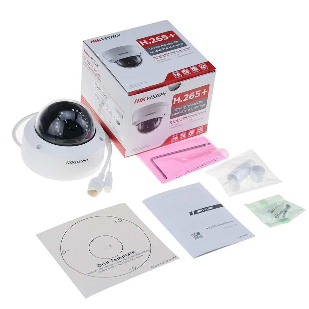 Hik -vision 4MP PoE IP Camera DS-2CD1143G0-I Network Dome CCTV Cameras 30M IR security camera self defense ip67 ik10
