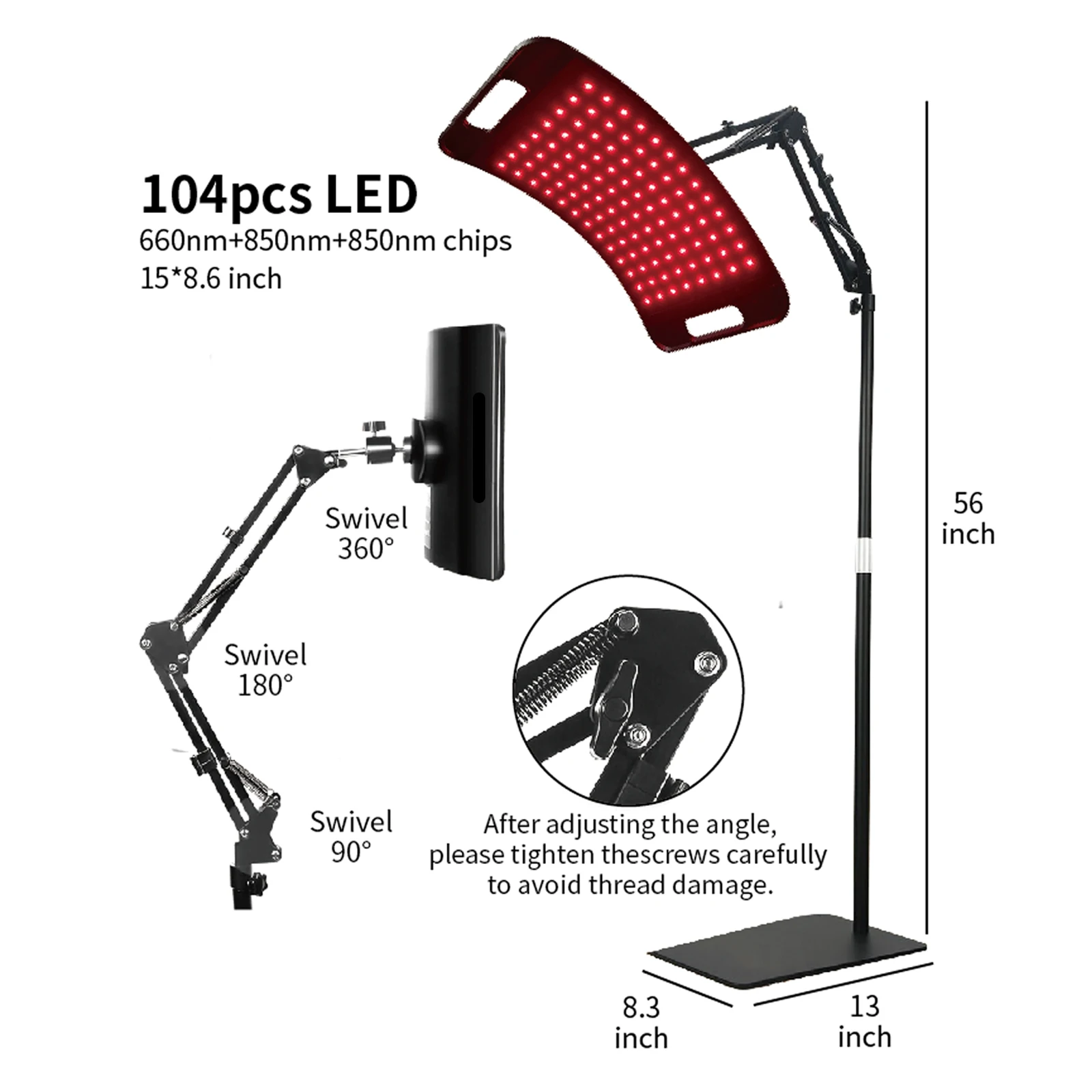 antiaging red light therapy panel with stand Led Light for Face Leg Knee Back Infrared Light Therapy Panel