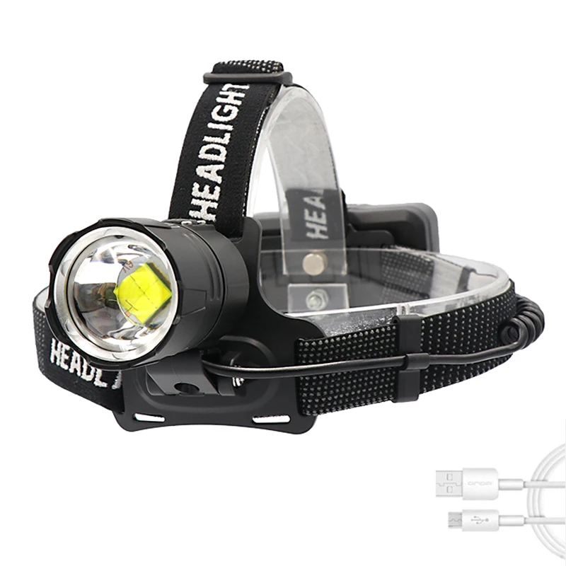 Super Bright USB Rechargeable Headlight 3000 Lumens Zoomable Waterproof 3 Modes For Hunting Headlamp XHP70.2 LED Headlamp