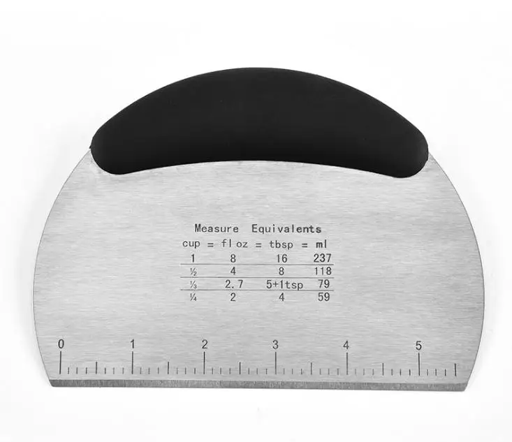 Stainless Steel Bench Pastry Scraper Dough Cutter with Measuring Marks
