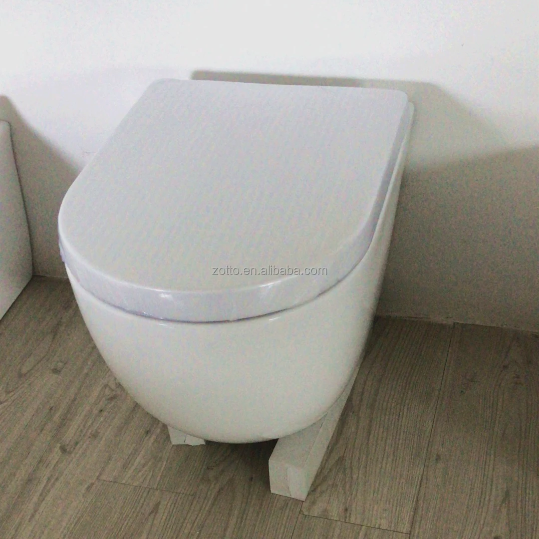 European-style Frameless Matt Black Multi-color Ceramic Wall-mounted Toilet