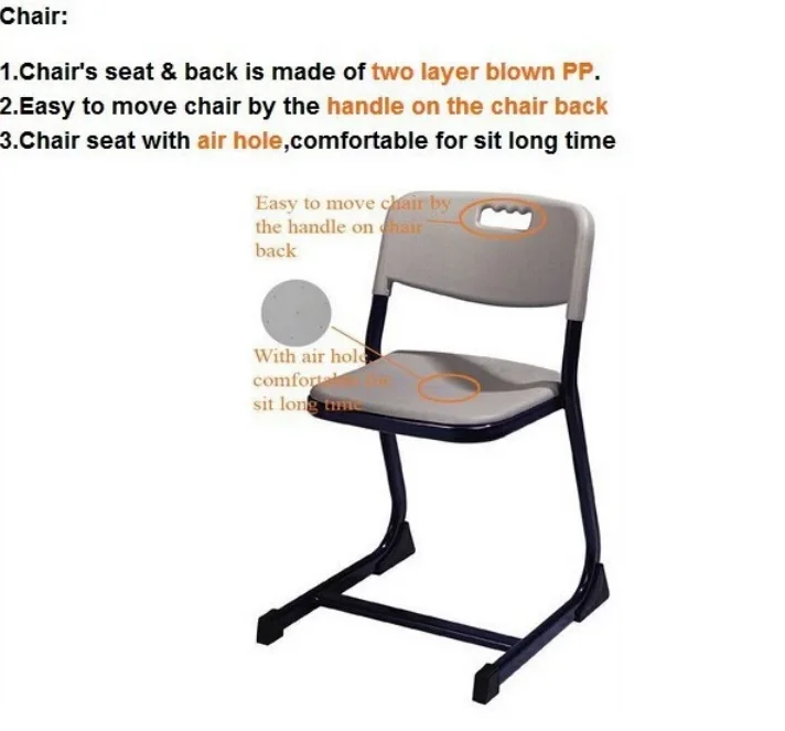 Classroom Furniture Primary Student Single  Desk and Chair