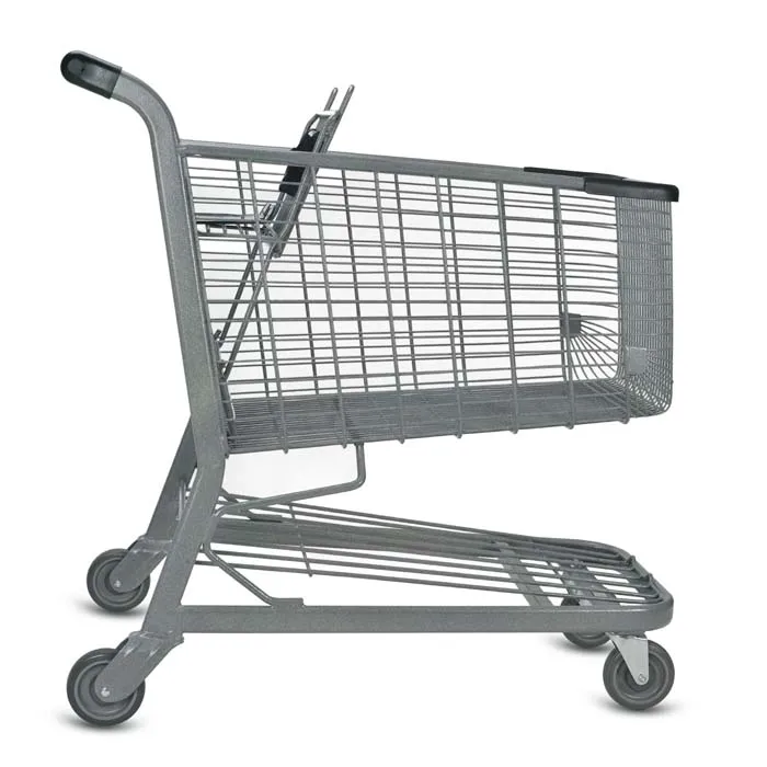 Wholesale customized 4 wheel steel supermarket used store trolley hand push shopping picking cart