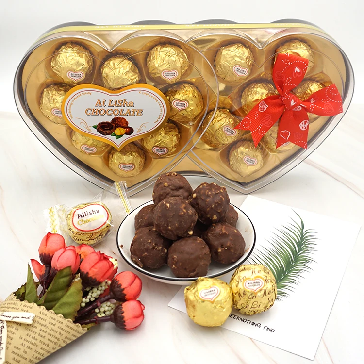16 pcs double twin heart wafer ball chocolate wholesale good price from China Manufacturer