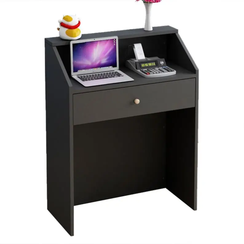 Wooden Cash Ledgetop Counter With Glass Front Display Lockable Reception Desk Retail Shop 6Ft Check Out Counter