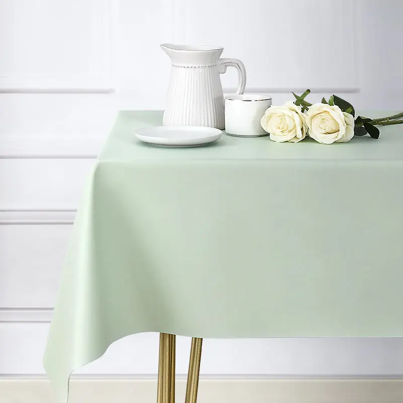 Light luxury high-end tablecloth solid color ins wind waterproof and oil-proof disposable rectangular square tablecloth