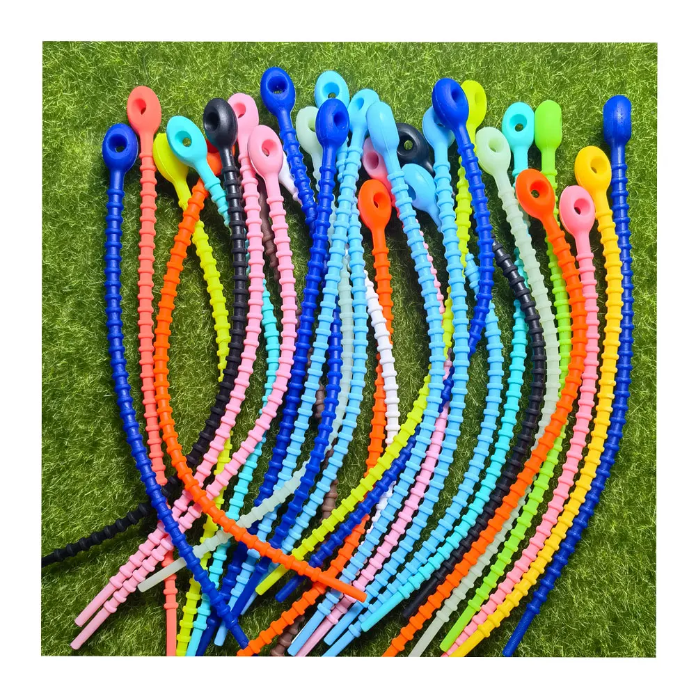 21cm Rubber Bands Colorful Silicone Tie Tag Rope DIY Keychain Pendant Adjustable Cable Tie