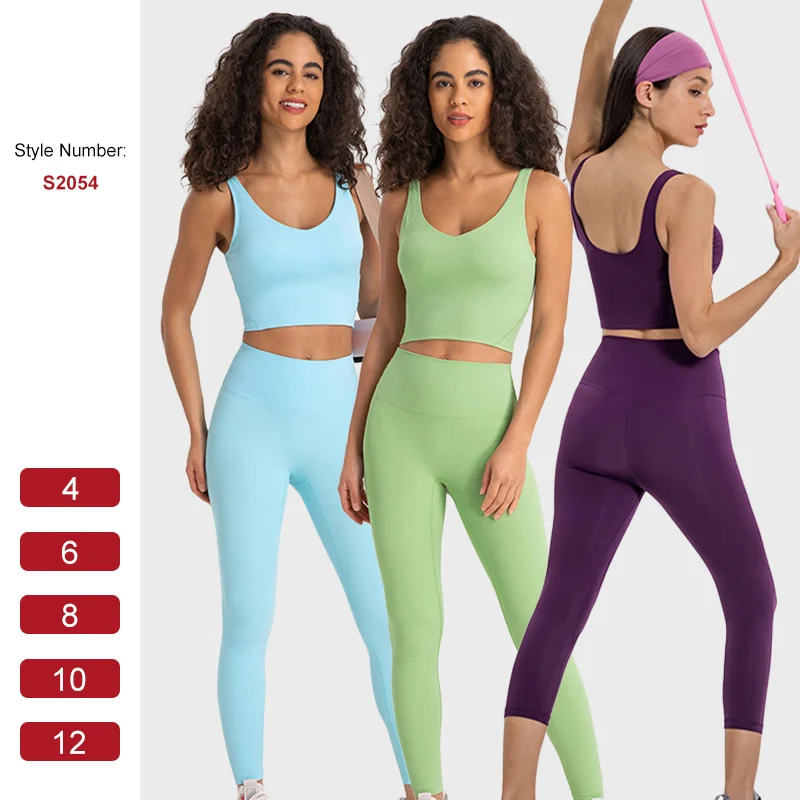S2054 Lulu Buttery Soft Align Yoga High Impact Push Up Tank Top Shock Proof Fitness Yoga Crop Top