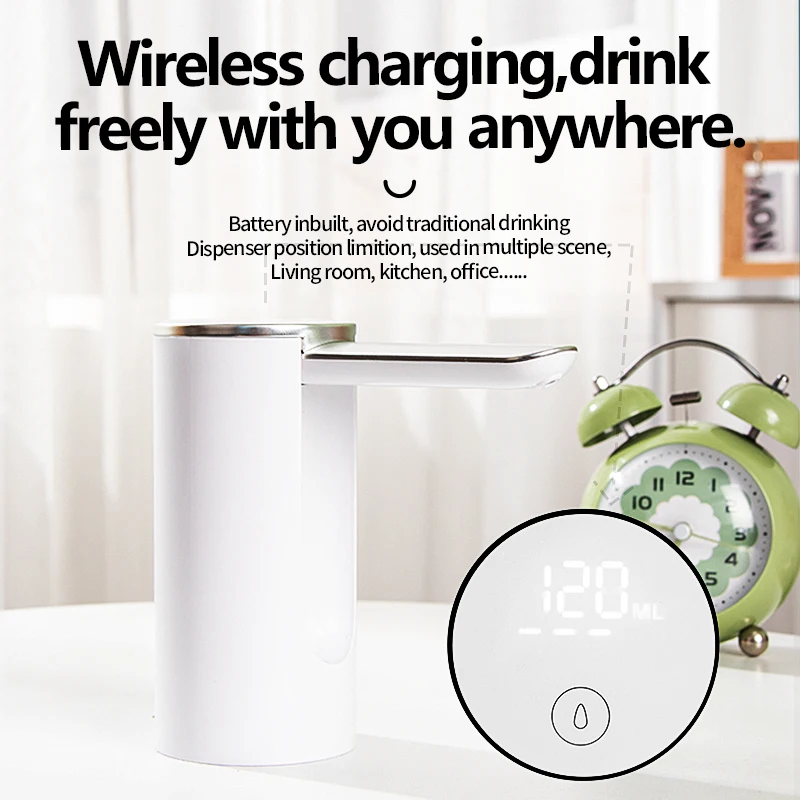 New Foldable Portable Wireless Digital Display Touching Key Folding Storage Automatic Electric Folding Water Dispenser Pump