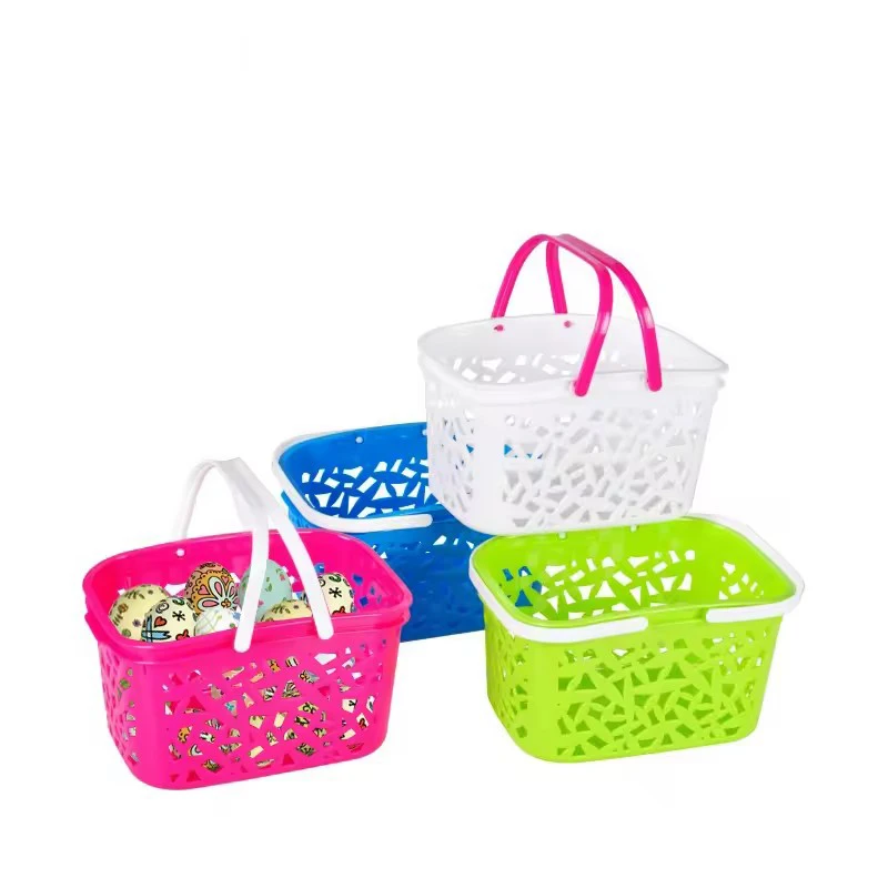 Factory 2024 New Arrival Sublimation Wholesale Easter Basket Plastic Fruit Basket Shopping Plastic Storage Basket with Handle