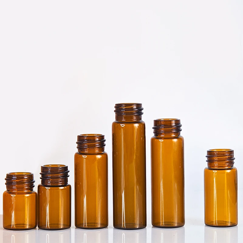 Wholesale Empty Glass Packaging Tube Vial 5ml 10ml 15ml 20ml Clear Amber Small Glass tube Bottle With Screw Cap