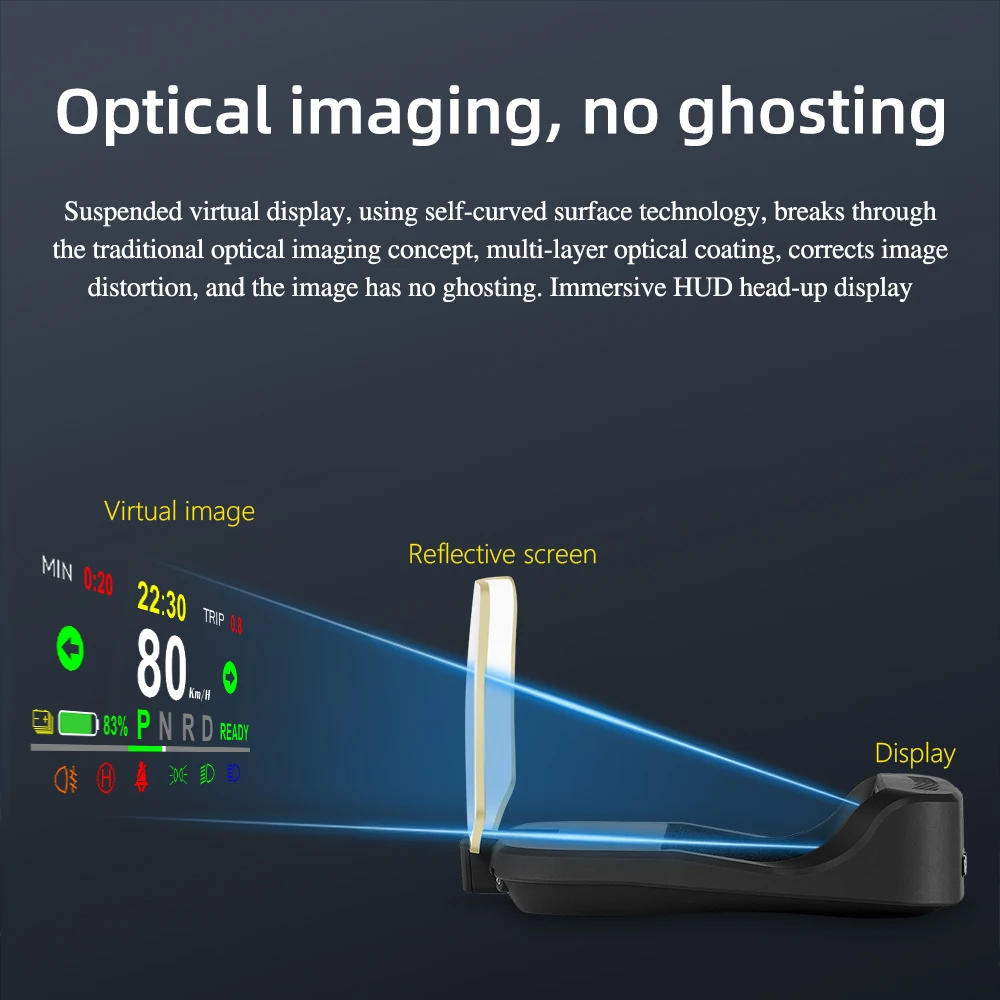 Лидер продаж Автомобильный дисплей T2 навигационная версия зеркало HUD hud с многофункциональным дисплеем