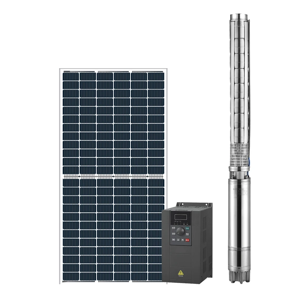 Max 700m head agricultural irrigation solar pump system AC DC Solar Water Submerge Pump for borehole deep well