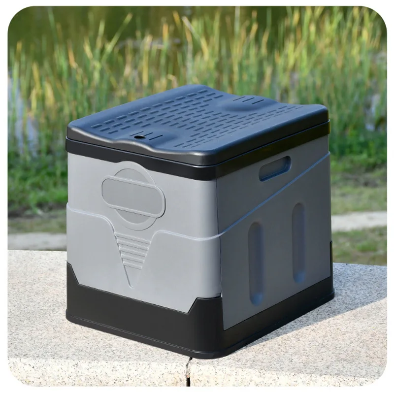 Outdoor Camping Washable Plastic Potty Integrated Bucket Self Driving Foldable Toilet Portable Camping Toilet with Cover
