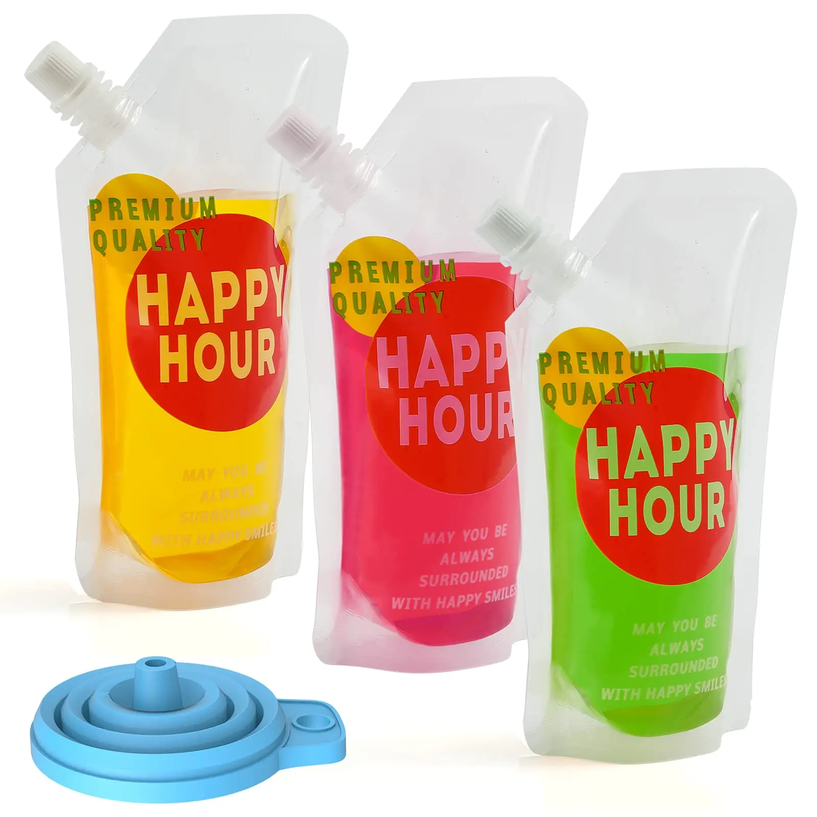 Custom Clear Beverage Water Storage Package Reusable Resealable Sauce Squeeze Pouch Liquid Packaging Plastic Bag With Spout
