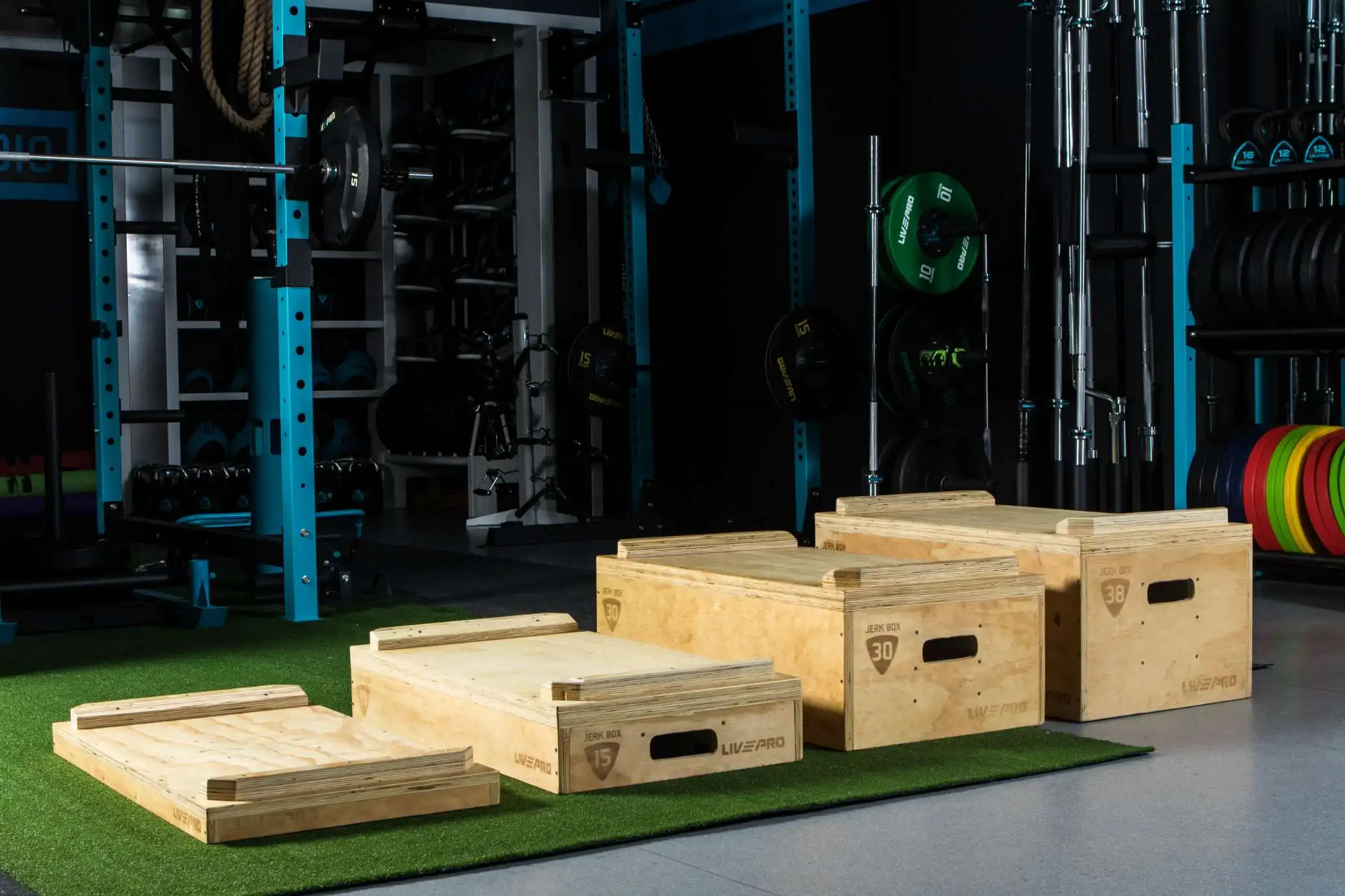 High Quality Weight Lifting Wood Jerk Boxes Jerk Block Boxes Set Ajustable Stacked Wooden Jerk Box
