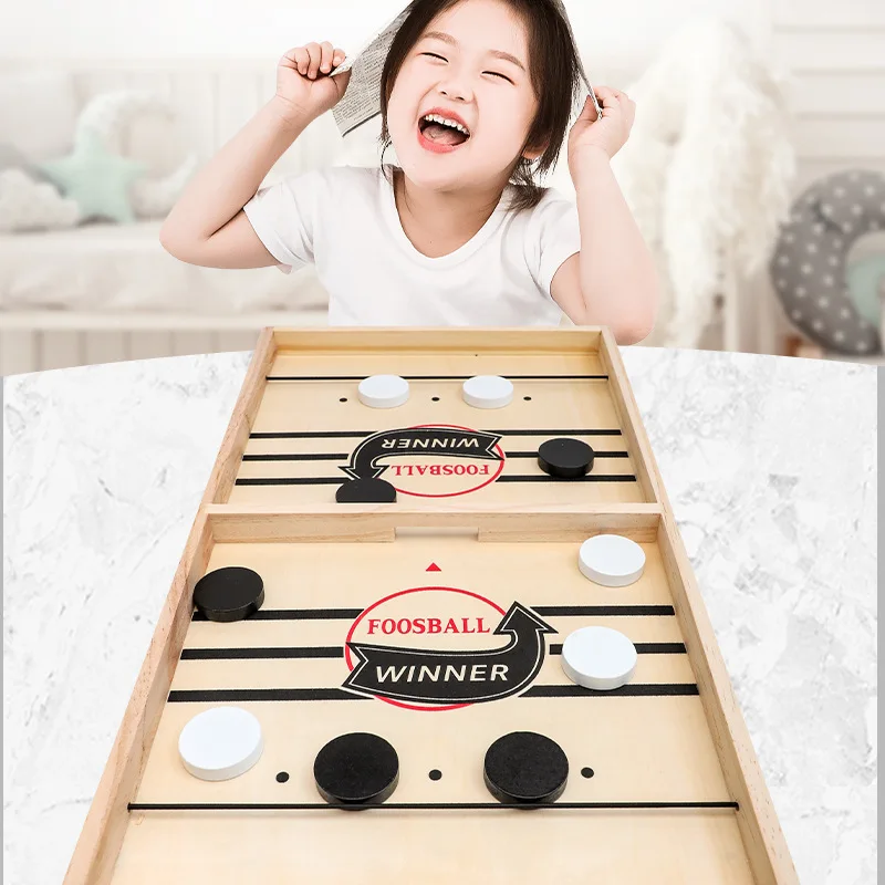 Hot Sale Fun Foosball Winner Games Table Fast Hockey Fast Sling Puck Game Catapult Chess Wooden Toy Board Game Toys