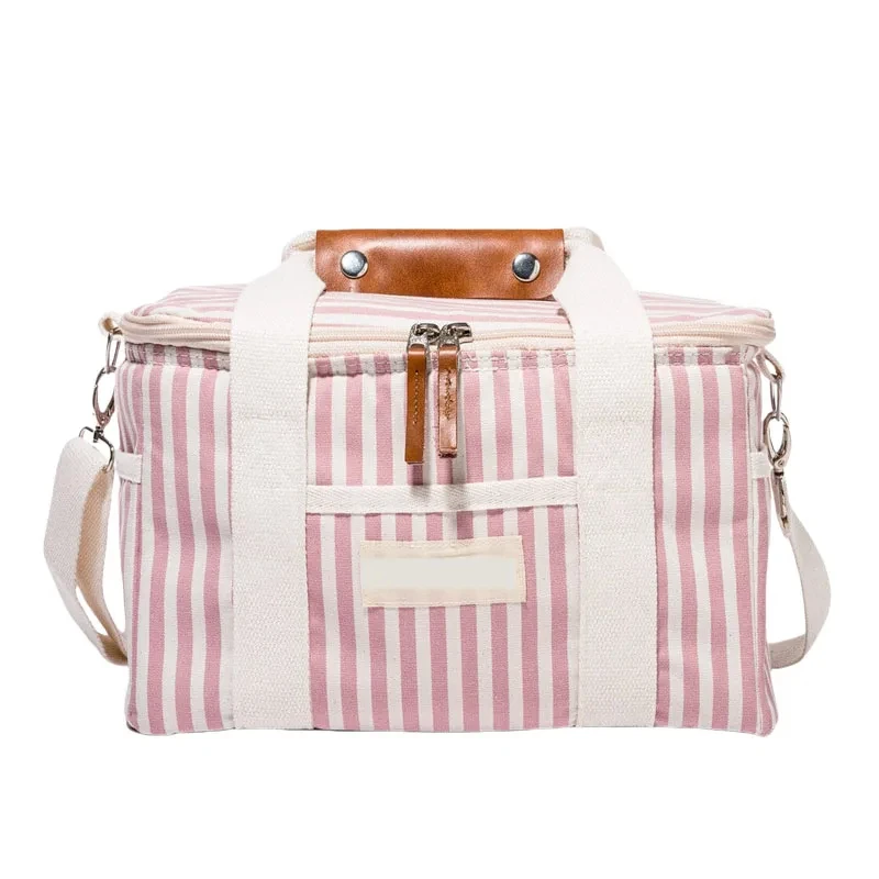 Premium Outdoor Beach Umbrella Set with Fringed Wooden Parasol, Comfy Chairs & Canvas Terry Tote Bags