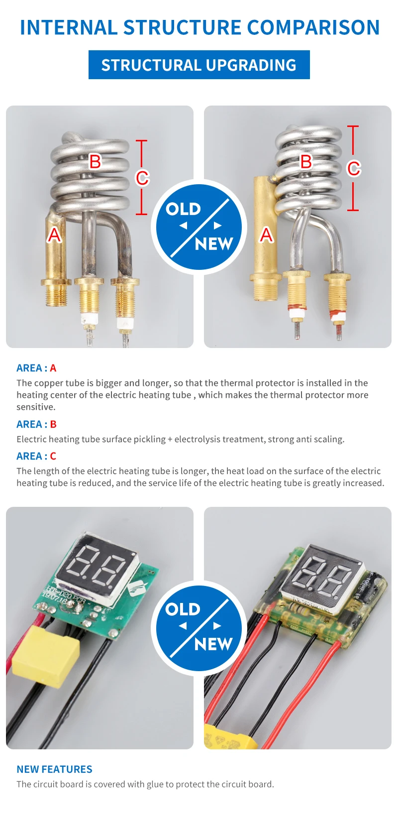 Rapid Heating Adjustable Temperature Instantaneous Electric Water Heater