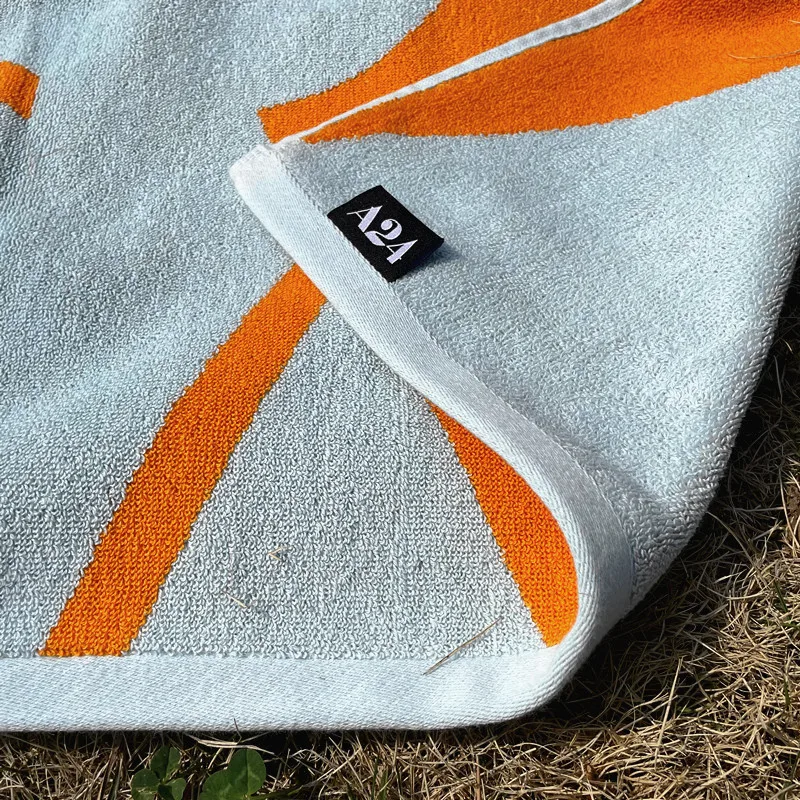Luxury thick heavyweight cotton terry loop yarn dyed jacquard woven beach towel