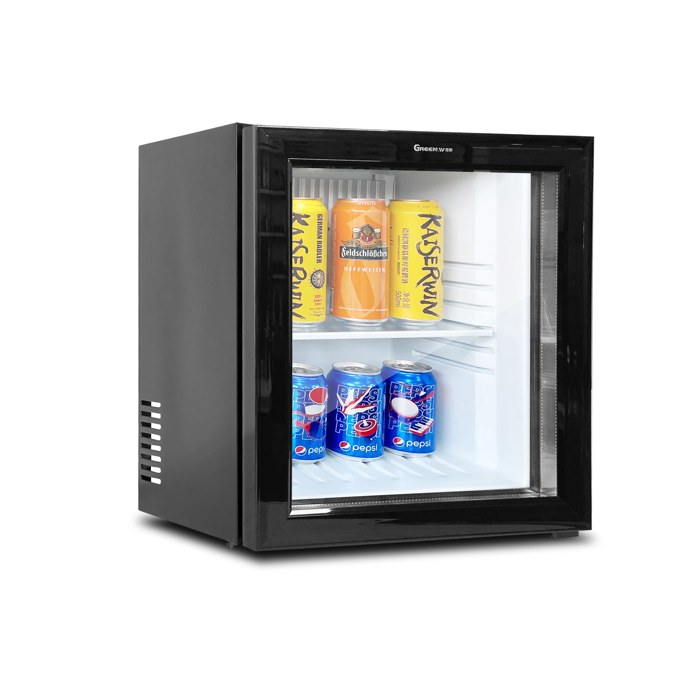 Free OEM ODM 25L Hotel mini bar Fridge Refrigerator Cabinet Hotel minibar  glass door mini fridge