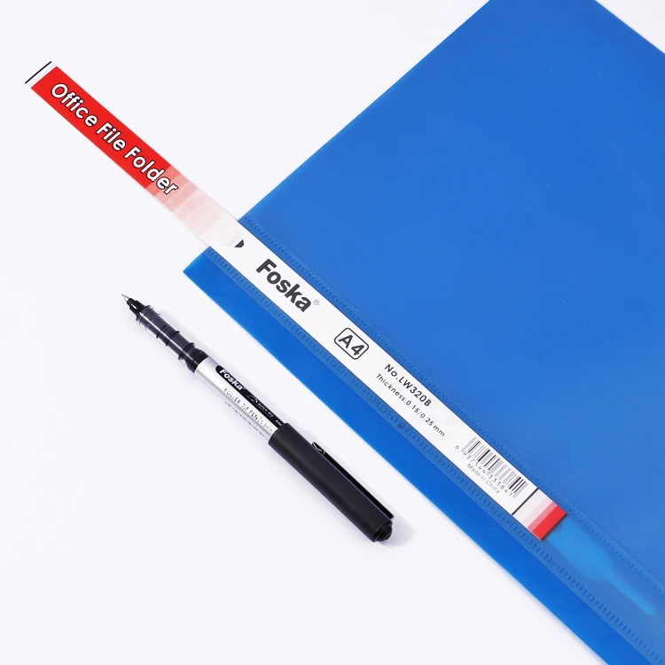 Foska Durable and Flexible Clear Cover Plastic Folders with Fastener for Student Parent Teacher Communication School Office