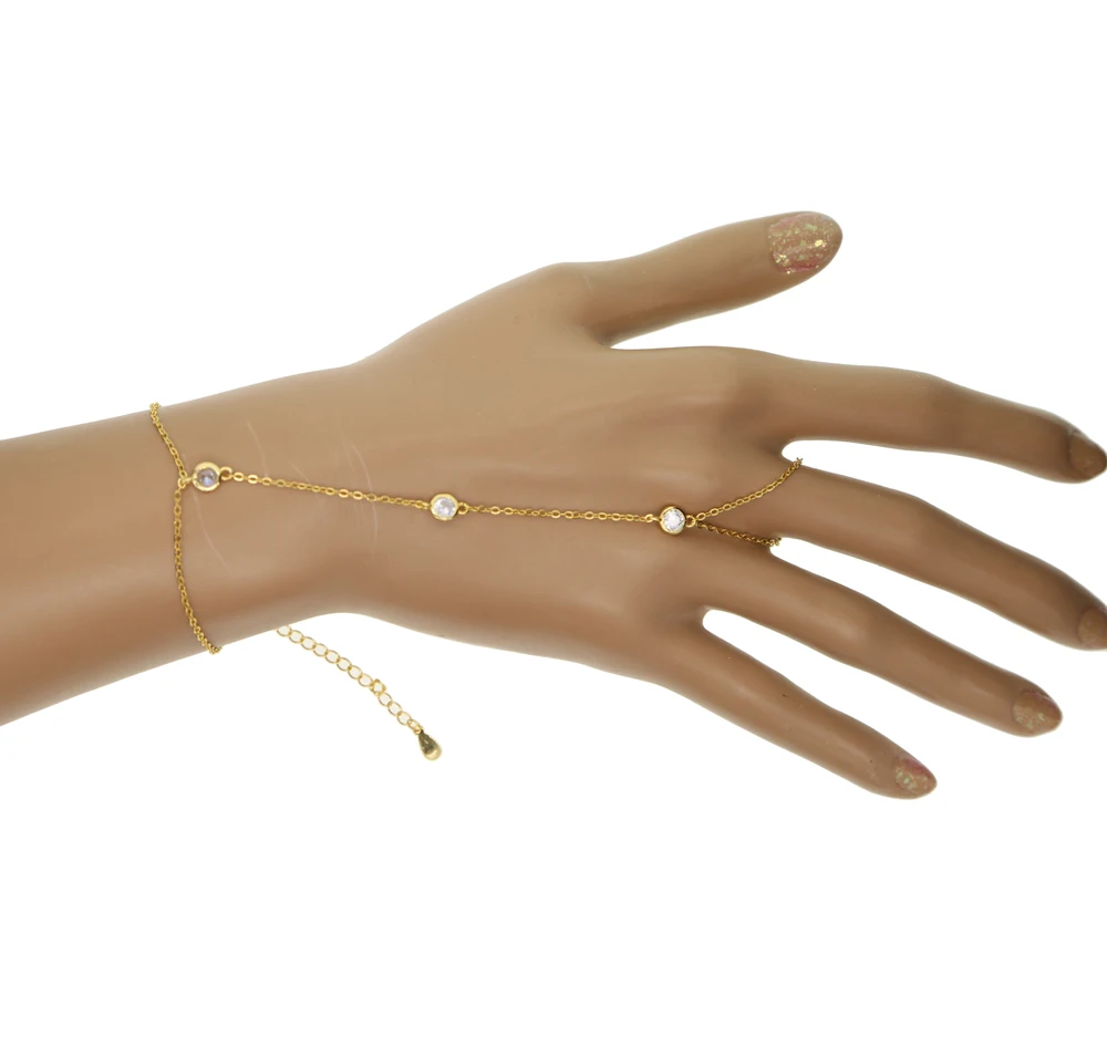 100% 925 Sterling Silver New Fashion Bezel Bling AAA Zirconia Link Chain Hand Jewelry For Women Charm Cz Bracelet With Ring 2022