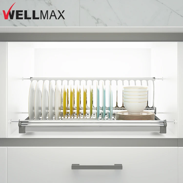 Настенный Держатель для посуды WELLMAX кухонные аксессуары Двухуровневая сушилка из нержавеющей стали