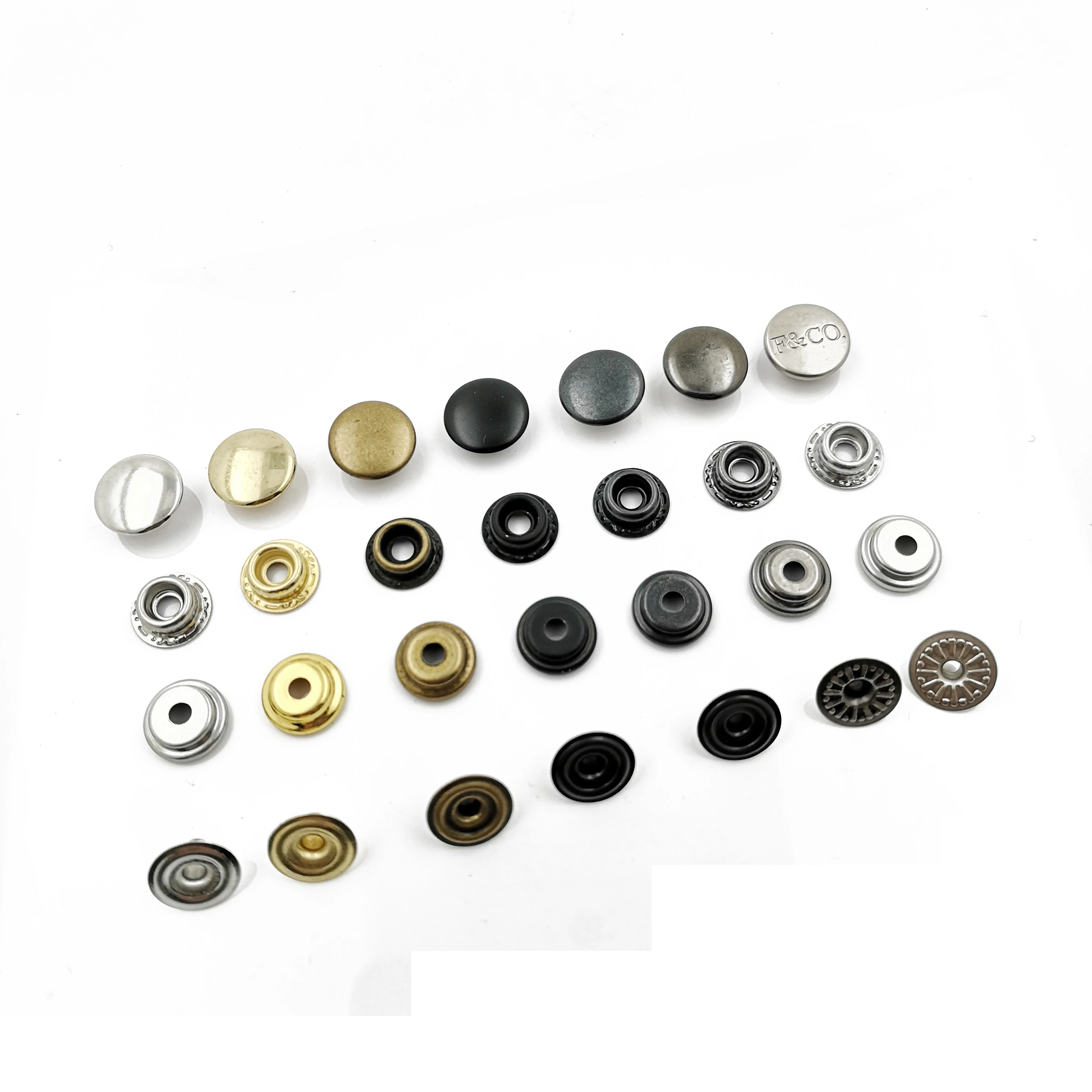 Button press studs brass iron snap button best 10 mm fastener for clothing