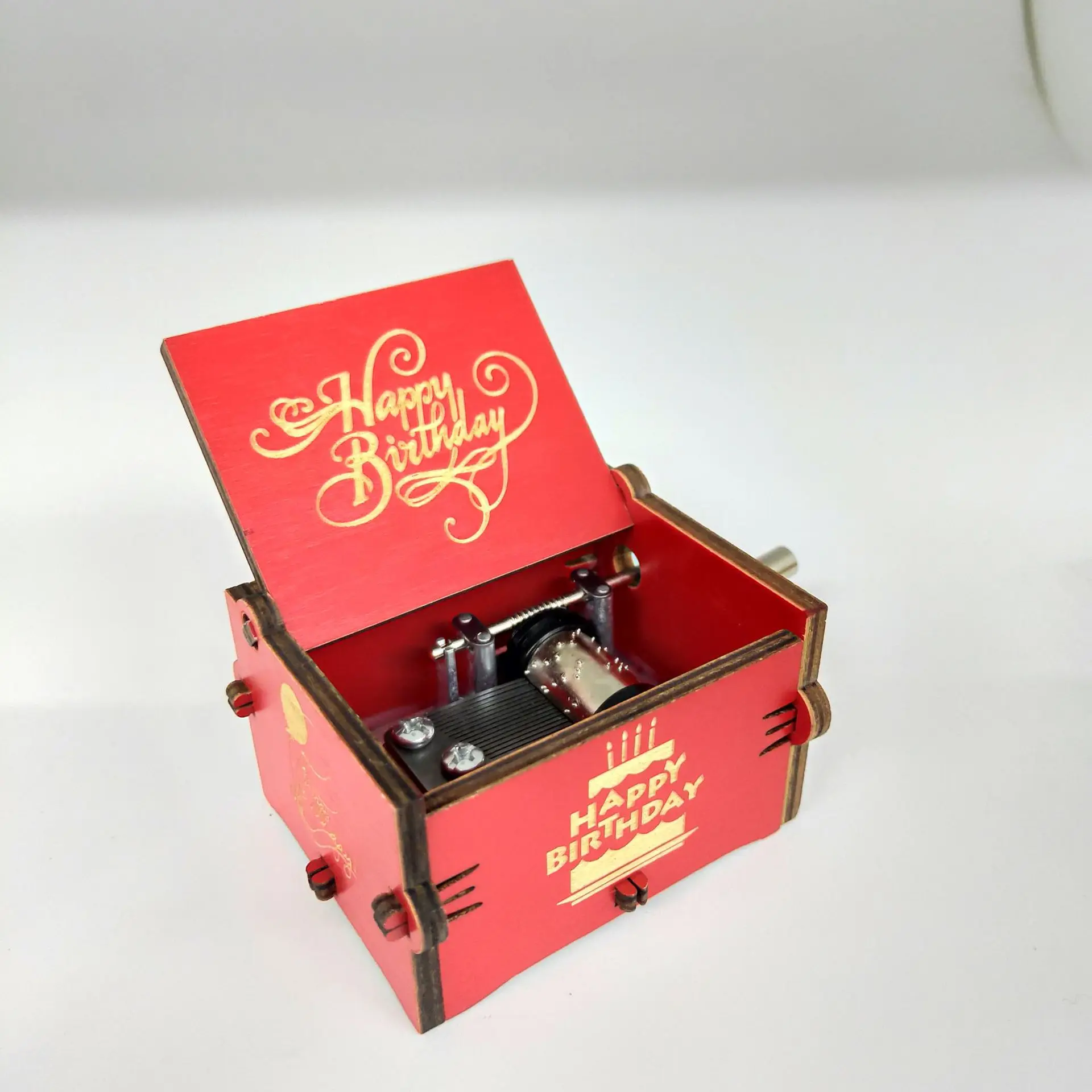 Mini Size Good Price Wooden Happy Birthday Handheld Music Box