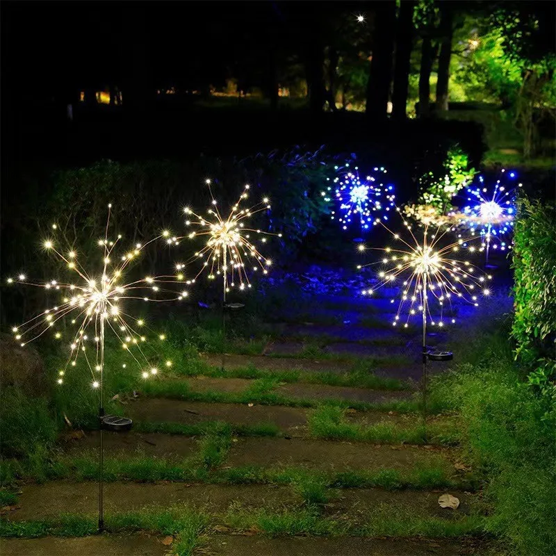 Solar smoke lamp alloy line LED waterproof automatic light garden full of star lawn landscape garden ground plug-in lights