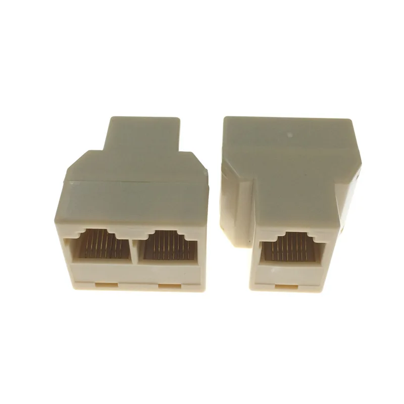 RJ45 Adapter Factory RJ45 Ethernet Y Splitter 3 Ports Coupler 2 in 1 Rj45 Female to Female Coupler